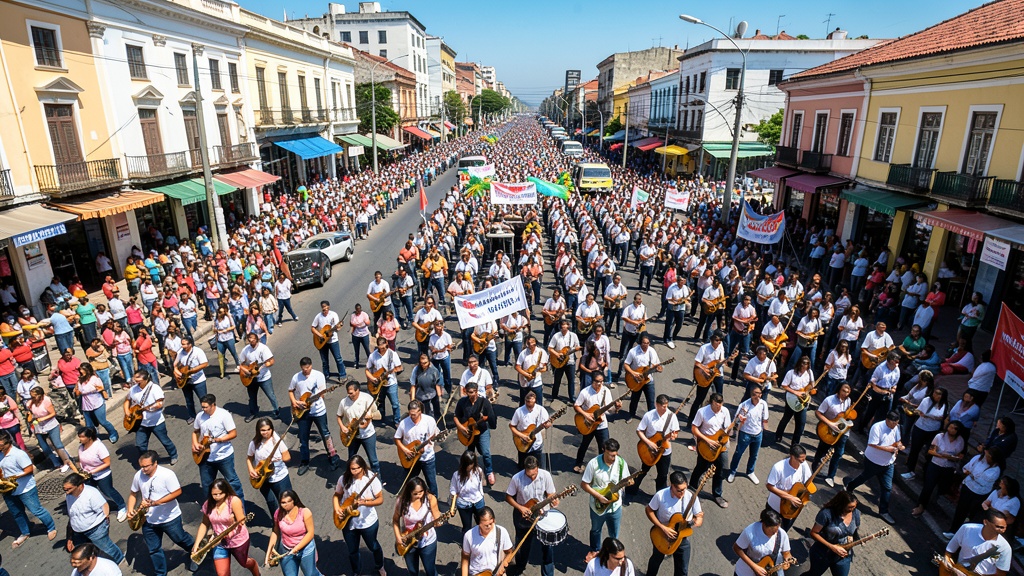 Pascuales celebra sus fiestas con un desfile masivo de estudiantes y músicos