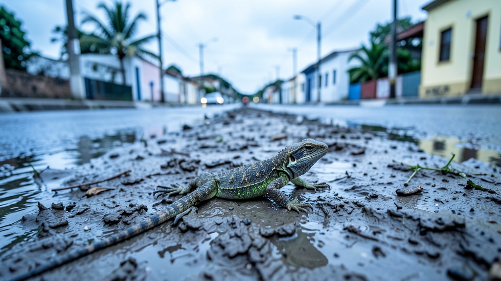Avistamiento de un lagarto en el estero de Boquerón genera expectativa en Colimes