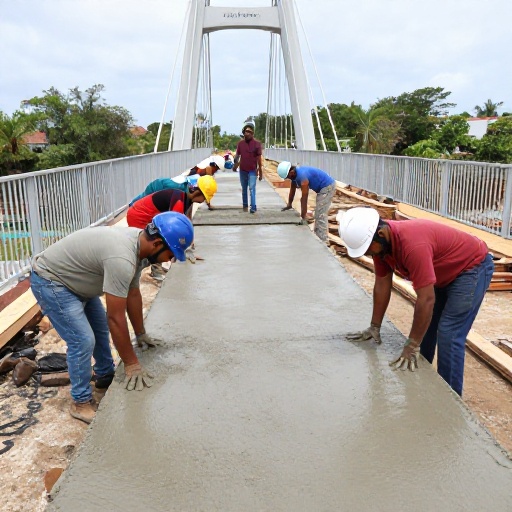 Avanza construcción del puente peatonal en Puerto Rico, Colimes