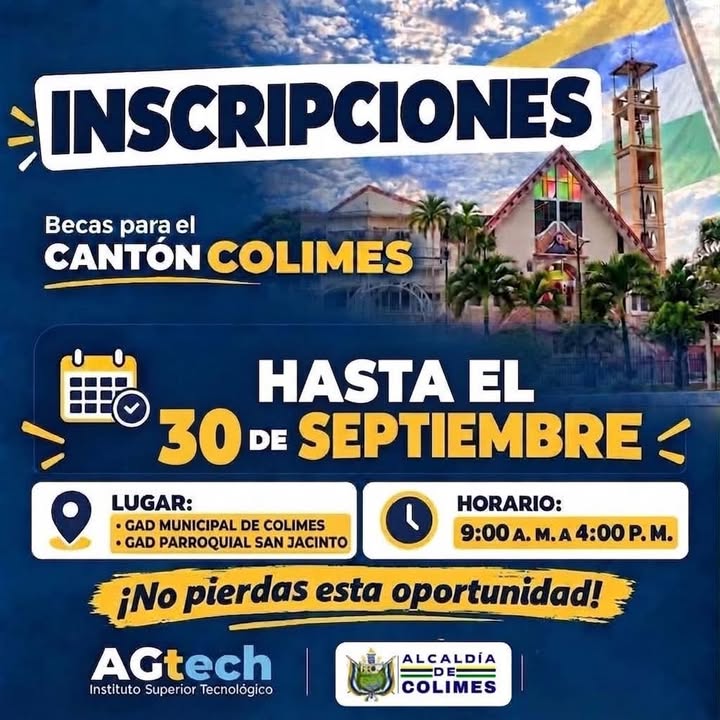 Becas completas para jóvenes de Colimes: inscripciones abiertas hasta el 30 de septiembre