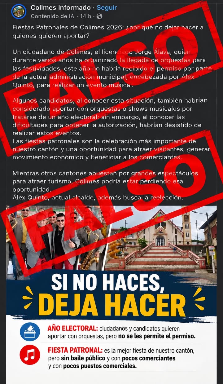Alcaldía de Colimes aclara confusión sobre permiso para evento en Fiestas Patronales 2026