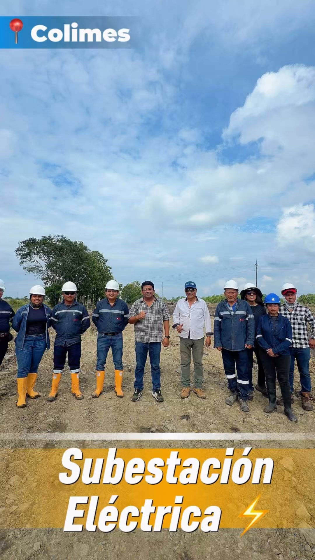 Alcalde Alex Quinto inspecciona obra eléctrica de CELEC EP en Colimes