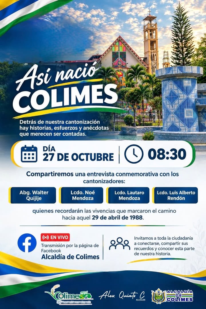 Alcaldía de Colimes revive la historia de cantonización con entrevista a protagonistas
